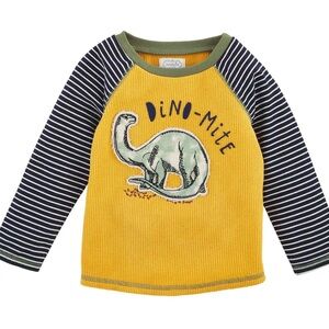 Mud pie Dino-Mite Kids Long Sleeve Shirt - Yellow and Black